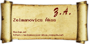 Zelmanovics Ákos névjegykártya